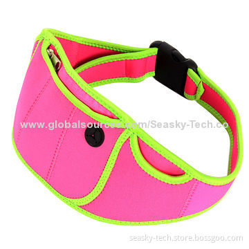 Neoprene fluorescence color waist bag for mobile phone